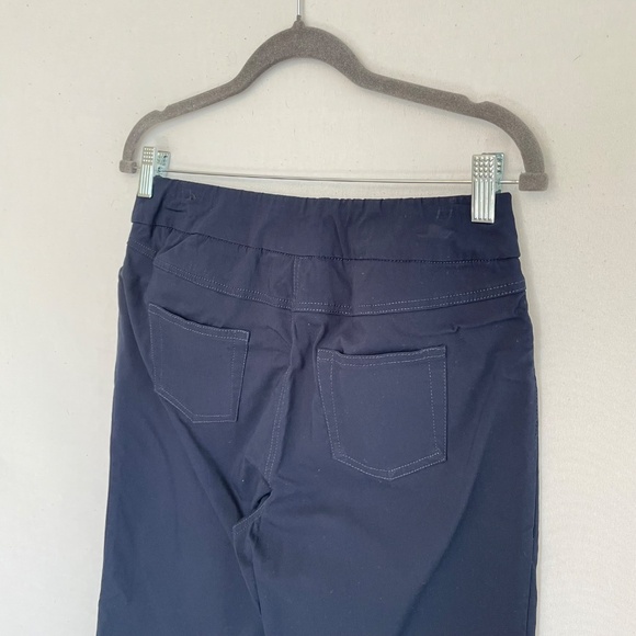 SLIMSATION by Multiples Size 10 Navy Blue Tummy Control Pull On Capri Pants - Picture 4 of 6
